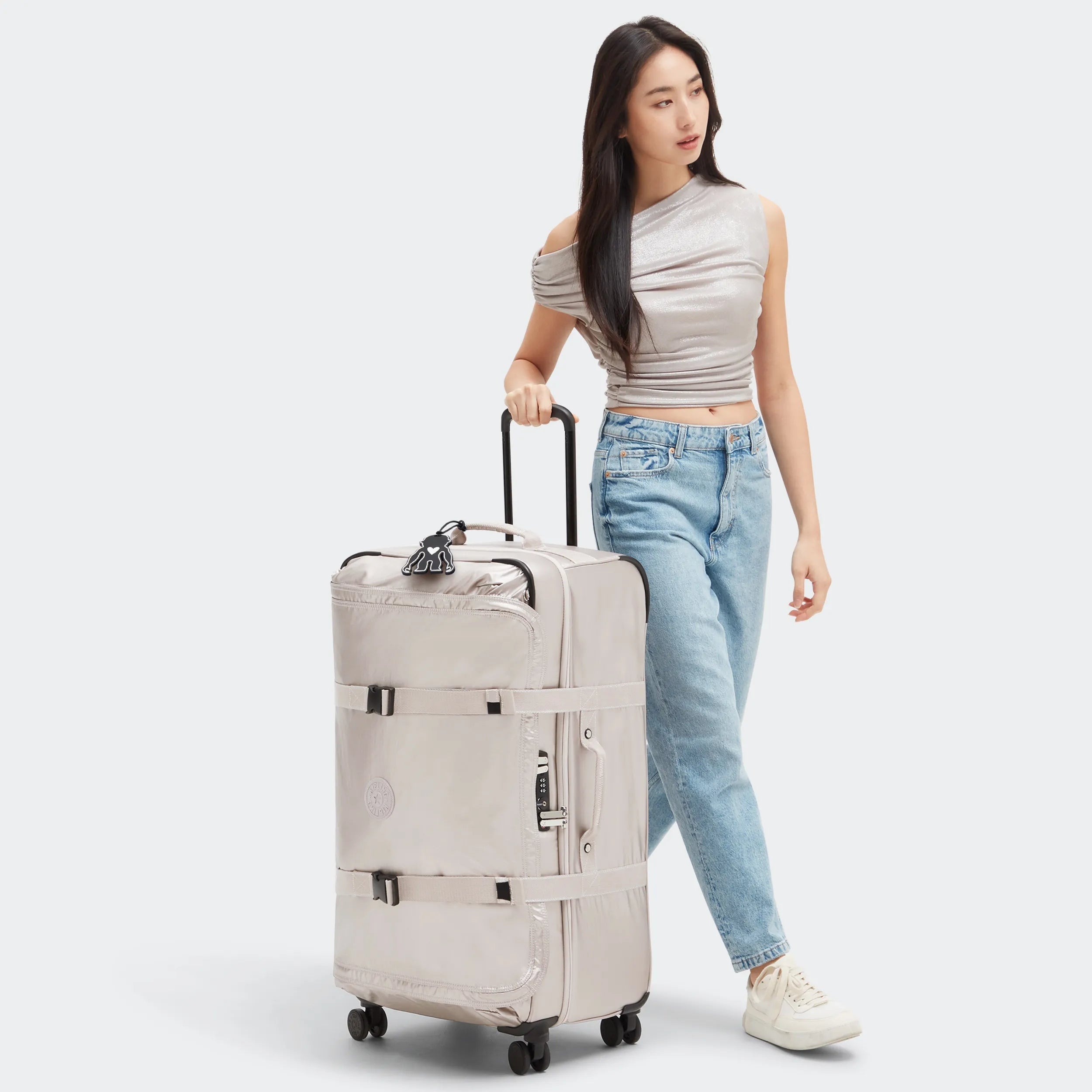 Spontaneous Large Metallic Rolling Luggage - Image 2